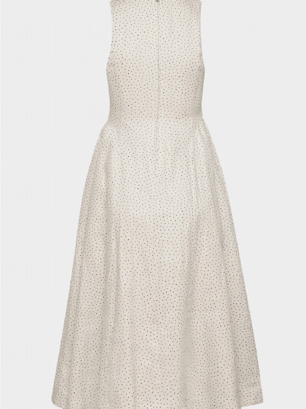 Aritzia Sleeveless Keyhole Midi Dress in Light Beige Dot - Picture 5 of 8